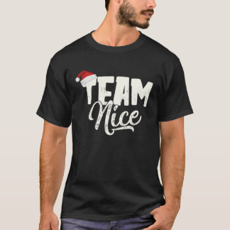 Team Nice Santa Hat Couple Matching Team Naughty T-Shirt