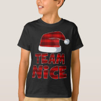 Team Nice Santa Red Plaid Claus Christmas Pajama F