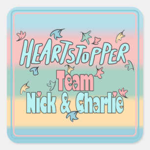 Team Nick And Charlie Colorful Square Sticker