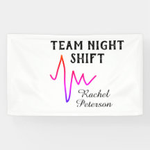 Team night shift nurse doctor medical name heart l