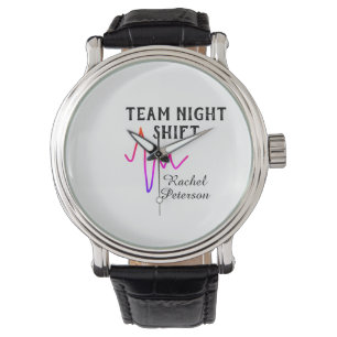 Team night shift nurse doctor medical name heart l watch