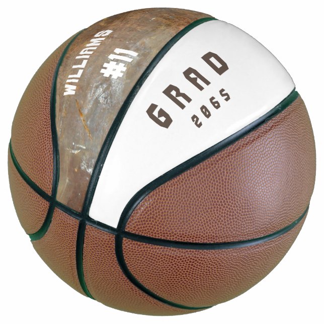 Team Number Custom Name Graduation Gift II Basketball (Angled)