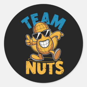 Team Nuts Dab Peanut Funny Cool Gender Reveal  Classic Round Sticker