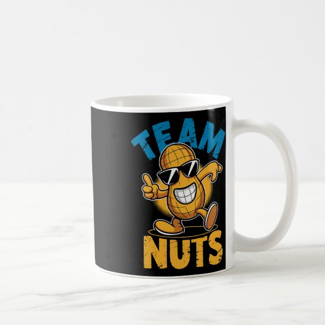 Team Nuts Dab Peanut Funny Cool Gender Reveal  Coffee Mug (Right)