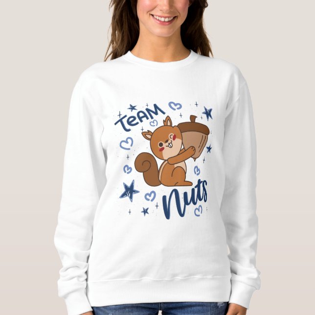 Team Nuts Gender Reveal Party Blue Boy Sweatshirt (Front)