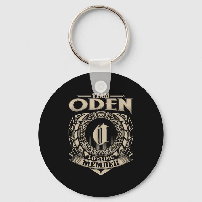 Team Oden Lifetime Member Funny Oden Family Name V Key Ring (Front)