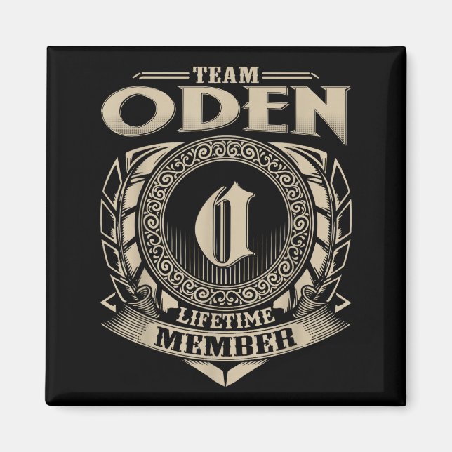 Team Oden Lifetime Member Funny Oden Family Name V Magnet (Front)