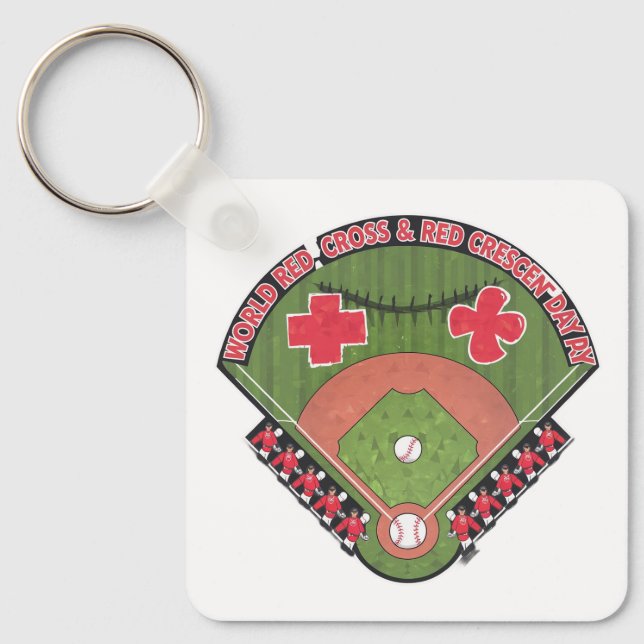 Team of Medical Baseball Players Key Ring (Front)