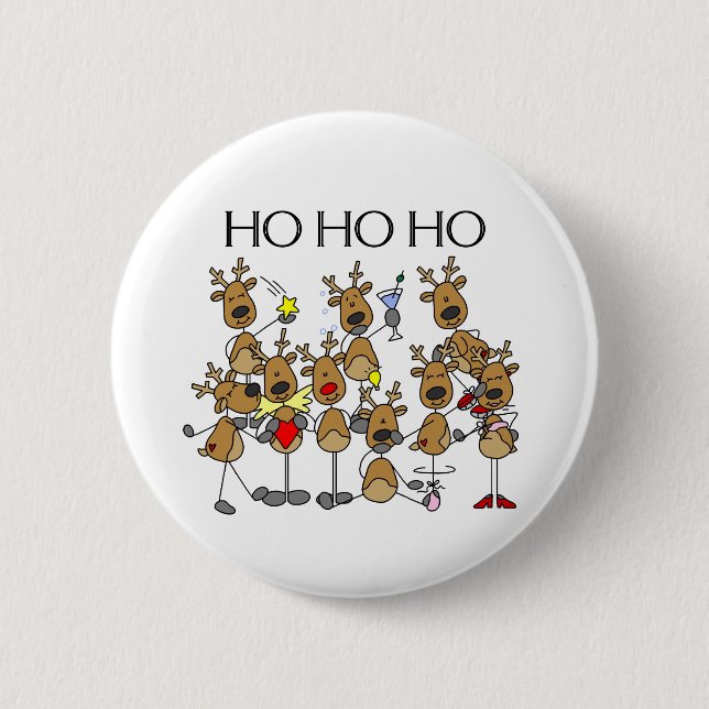 Team of Reindeer 6 Cm Round Badge (Front)