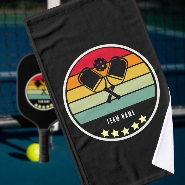  Team or Company colourful on black Mid Century Hand Towel (Creator Uploaded)