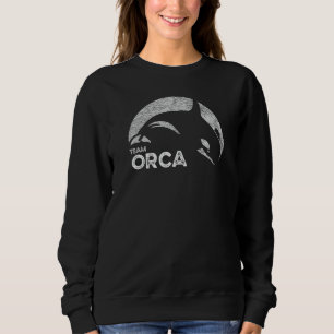 Team Orca Killer Whale Distressed Design Sweatshirt