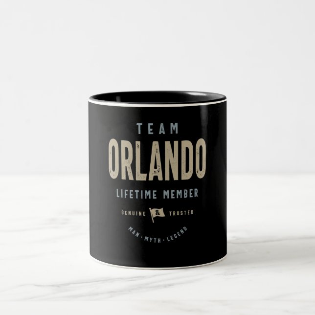 Team Orlando Lifetime Member Personalised Name Two-Tone Coffee Mug (Center)