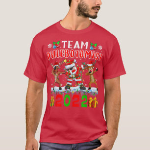 Team Phlebotomist 2022 Xmas Lights Dabbing Reindee T-Shirt