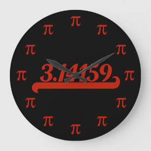Team Pi Red Large Clock