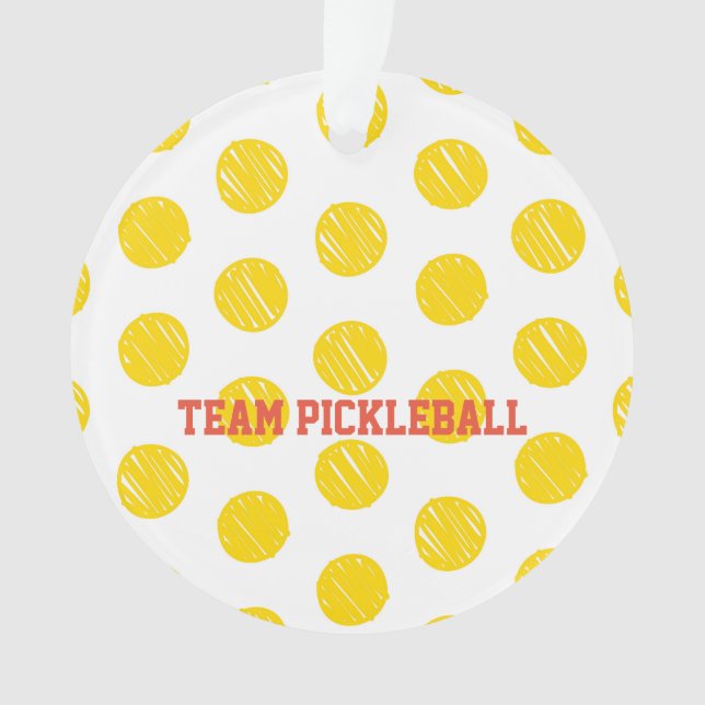 TEAM PICKLEBALL Modern Sports Fun Balls Ornament (Front)