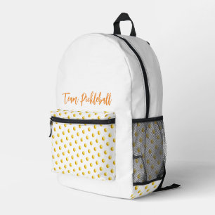 TEAM PICKLEBALL Sports Yellow Balls Travel Fun Printed Backpack