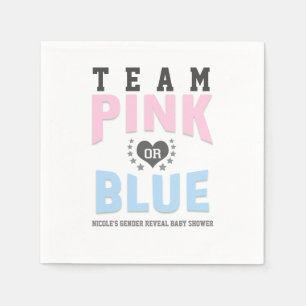 Team PINK or BLUE Gender Reveal Baby Shower Napkin