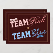 Team Pink or Team Blue Baby Gender Reveal Party Invitation (Front/Back)