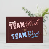 Team Pink or Team Blue Baby Gender Reveal Party Invitation (Standing Front)