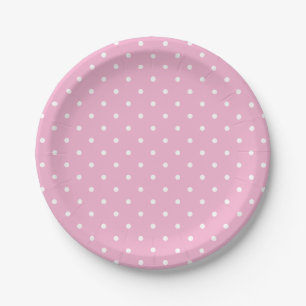 Team Pink Polka Dots Paper Plate