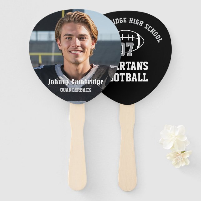 Team Player Head on a Stick | Set of 10 Hand Fan (Front and Back)