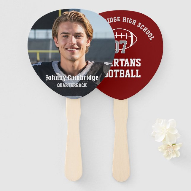 Team Player Head on a Stick | Set of 10 Hand Fan (Front and Back)