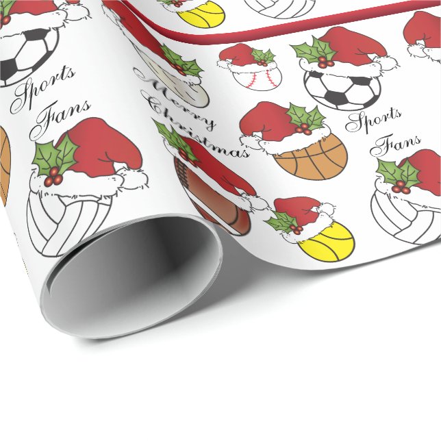 Team Player Sport Balls | Christmas Wrapping Paper (Roll Corner)