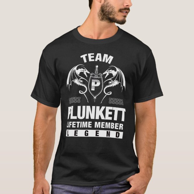 Team Plunkett Lifetime Member   T-Shirt (Front)