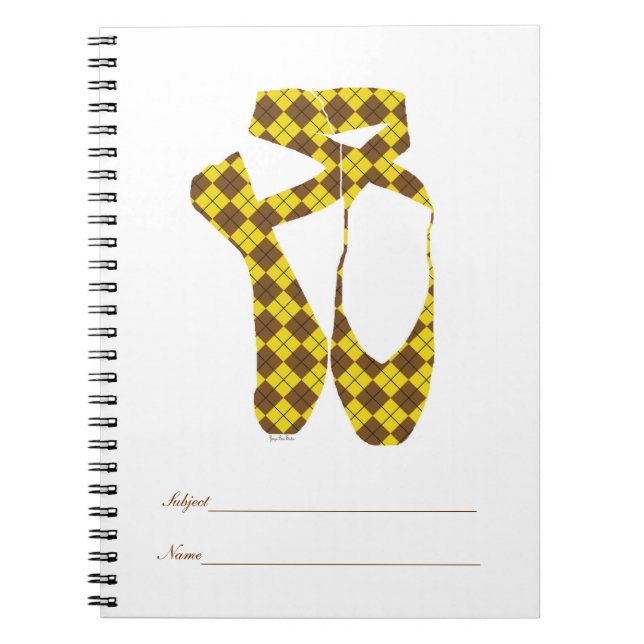 Team Pointe Ballet Argyle Spiral Notebook (Front)
