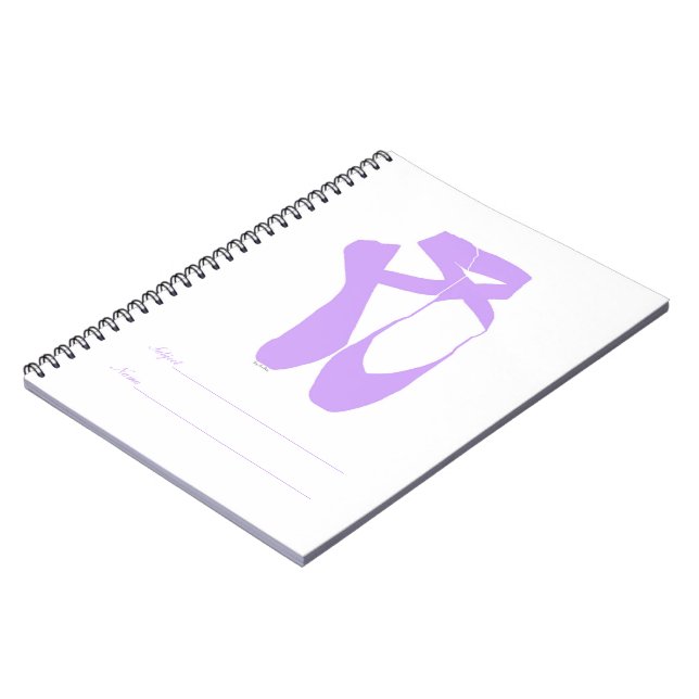 Team Pointe Ballet Lilac Spiral Notebook (Left Side)