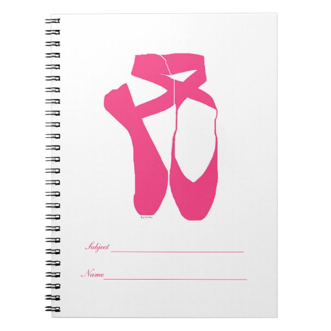 Team Pointe Ballet Neon Pink Spiral Notebook (Front)