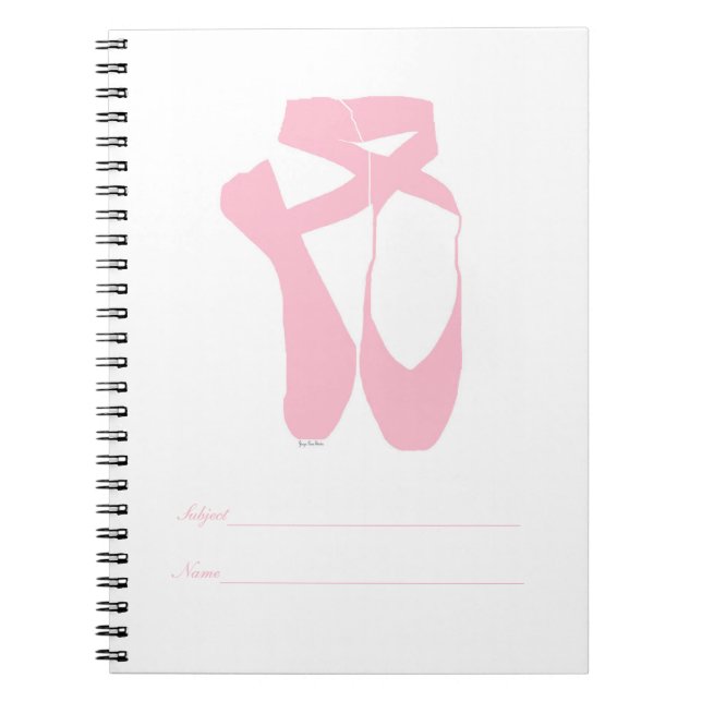 Team Pointe Ballet Pointe Pink Spiral Notebook (Front)