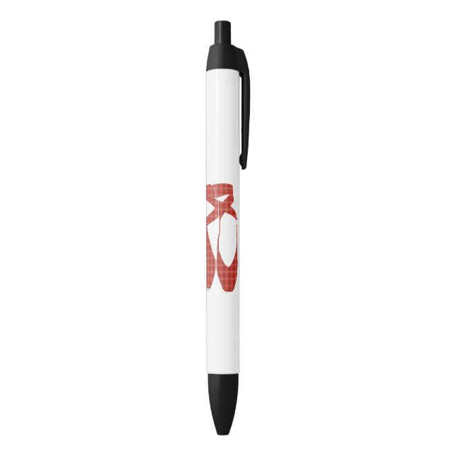 Team Pointe Ballet Red Tartan Black Ink Pen (Bottom (Vertical))