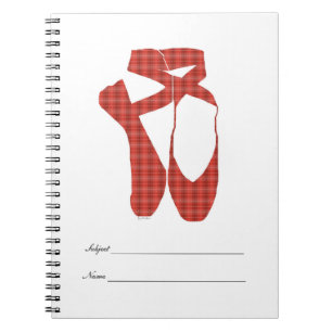 Team Pointe Ballet Red Tartan Notebook