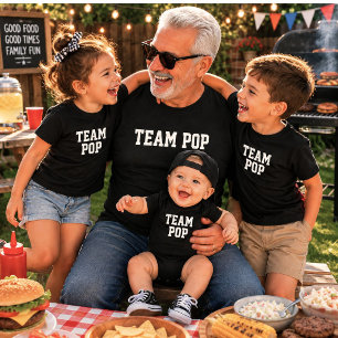 Team Pop Matching Baby Fathers Day Gift Bodysuit