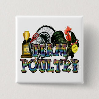 Team Poultry 15 Cm Square Badge