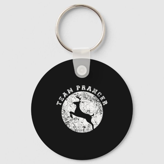 Team Prancer T Shirt, Funny Cute Christmas Gift Ki Key Ring (Front)