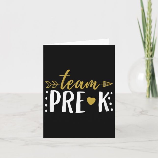 Team Pre-k Preschool Teacher Student Arrow  Card (Front)