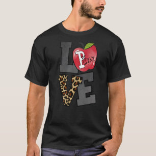 Team Preschool Apple Leopard Teacher Back To Scho T-Shirt