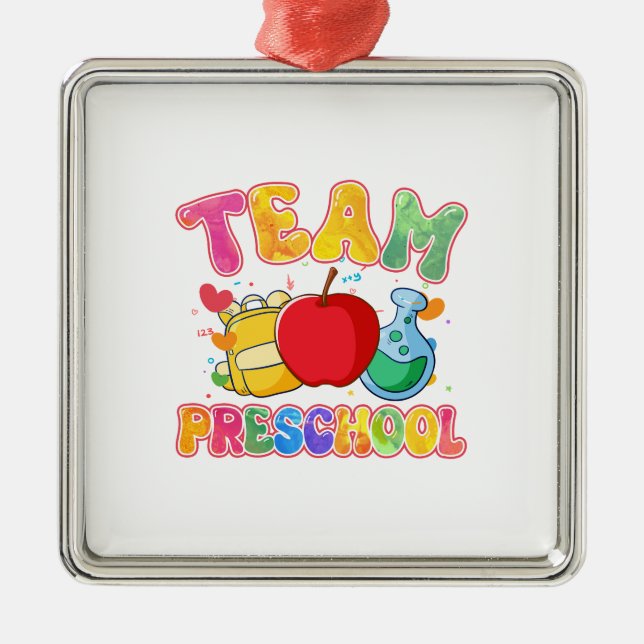 Team Preschool Metal Tree Decoration (Front)