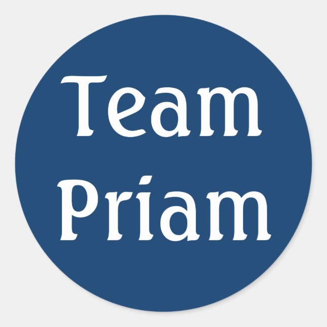 Team Priam Greek Mythology Classic Round Sticker (Front)