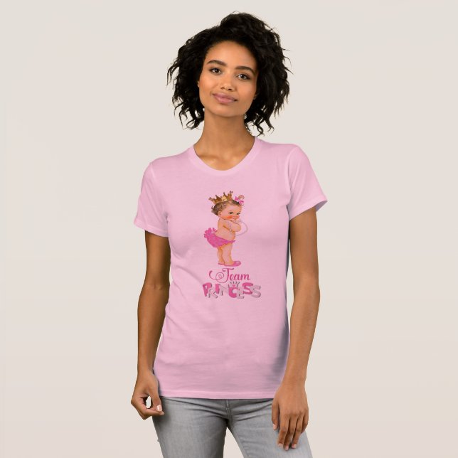 Team Princess Gender Reveal Baby Shower T-Shirt (Front Full)
