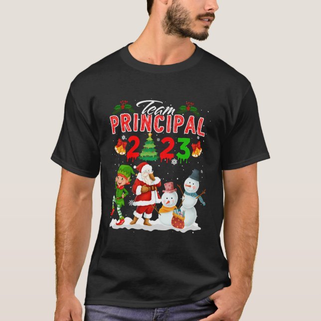 Team Principal 2023 Christmas Santa Reindeer Elf S T-Shirt (Front)