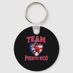 Team Puerto Rico Baseball Flag Patriotic  Key Ring