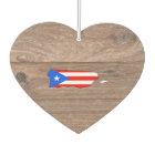 Team Puerto Rico Flag Map on Wood