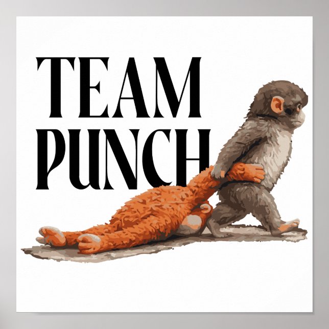 Team Punch Baby Japanese Monkey Poster (Front)