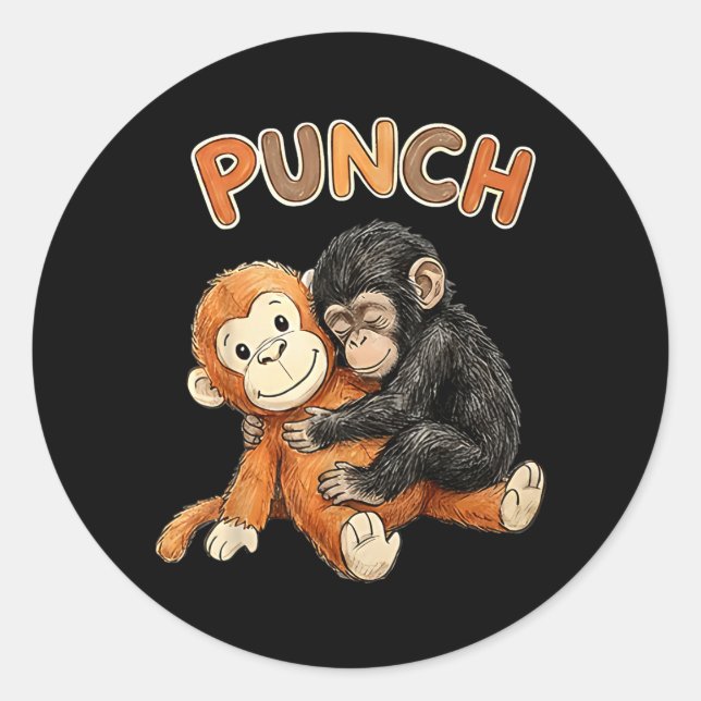 Team Punch - Baby Monkey Punch Classic Round Sticker (Front)