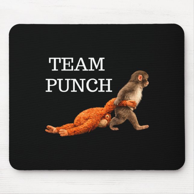 Team punch baby monkey punch trend meme graphic Te Mouse Pad (Front)
