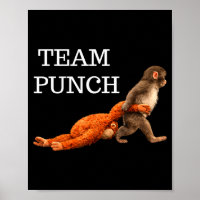 Team punch baby monkey punch trend meme graphic Te