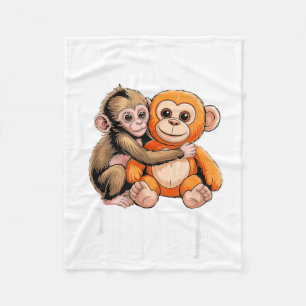 Team Punch - Cute Baby Monkey Fleece Blanket